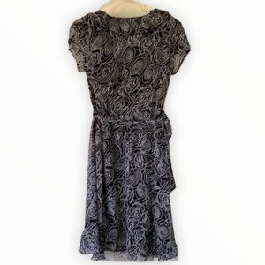 J.B.S. Gorgeous Black & white Dress & slip wrap style tie waist belted Size 10